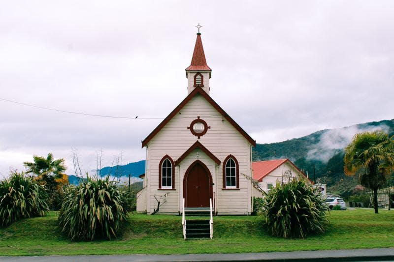 A church in Murchison, South Island, New Zealand